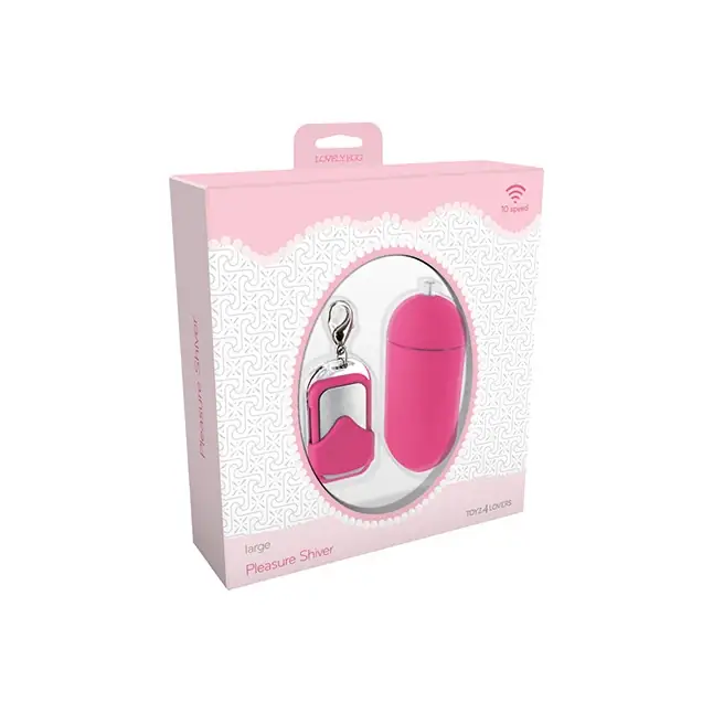 Розовое виброяйцо с дистанционным управлением VIBRATING EGG PLEASURE SHIVER LARGE - Lovely Egg. Фотография 2.
