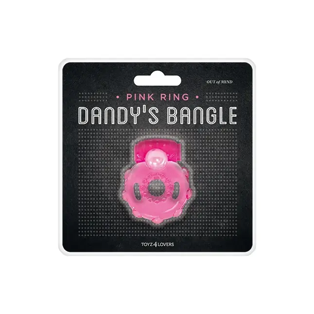 Розовое эрекционное виброкольцо VIBRATING COCK RING OUT OF MIND - Dandy s Bangle. Фотография 2.