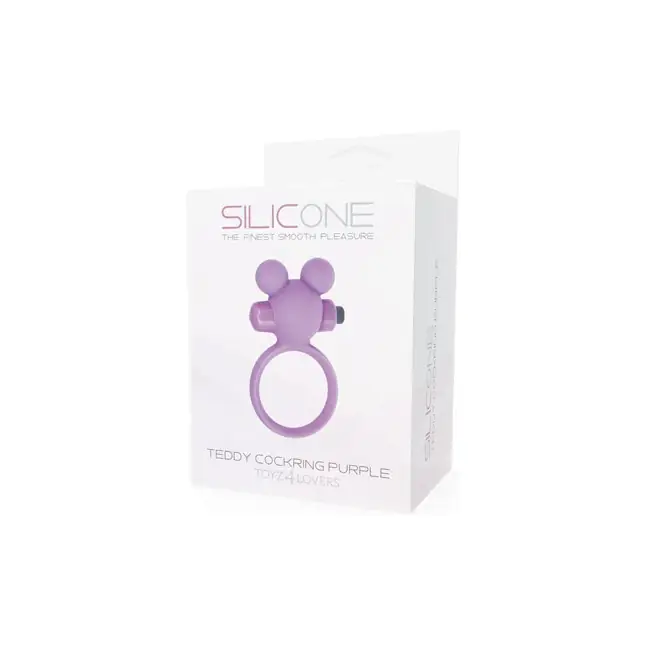 Фиолетовое эрекционное виброкольцо TEDDY COCKRING SILICONE - Silicone. Фотография 2.