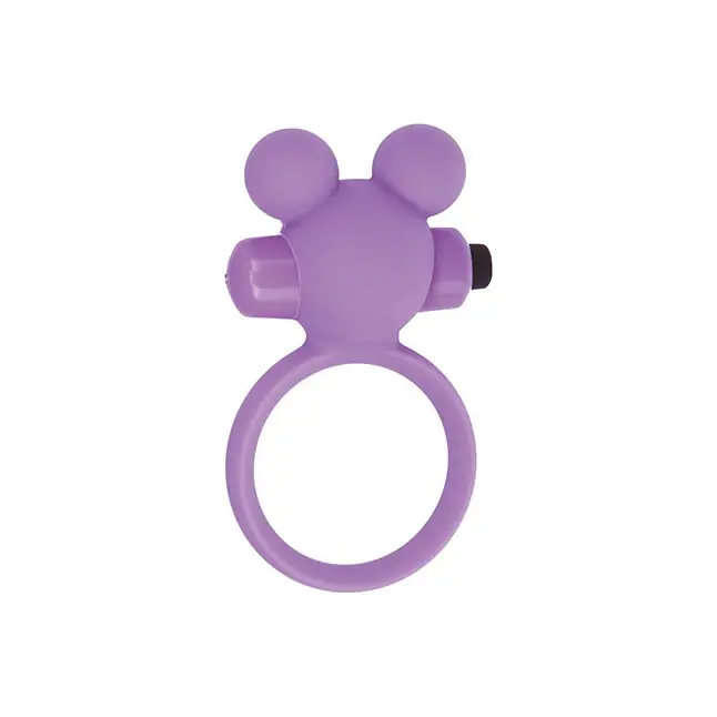 Фиолетовое эрекционное виброкольцо TEDDY COCKRING SILICONE - Silicone