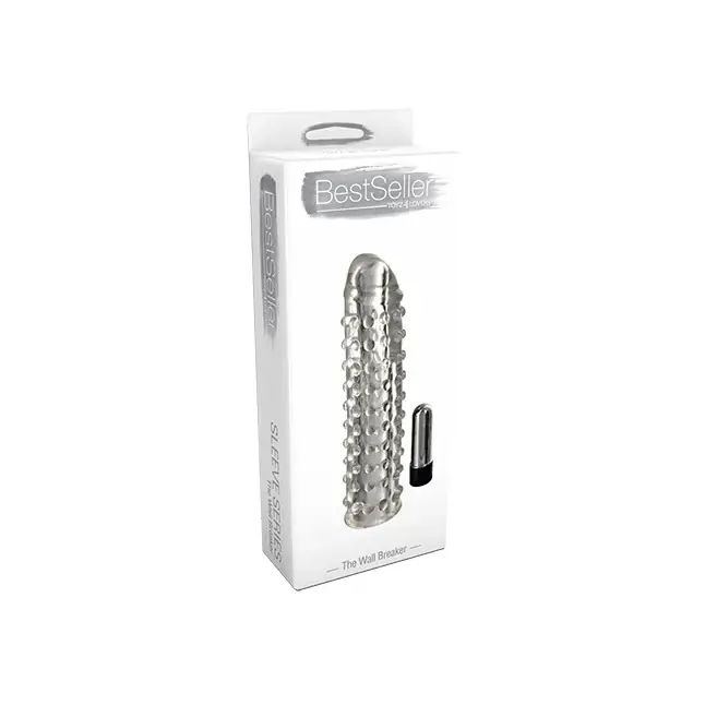 Прозрачная вибронасадка на пенис VIBRATING PENIS SLEEVE THE WALL BREAKER - 17 см - BestSeller. Фотография 2.