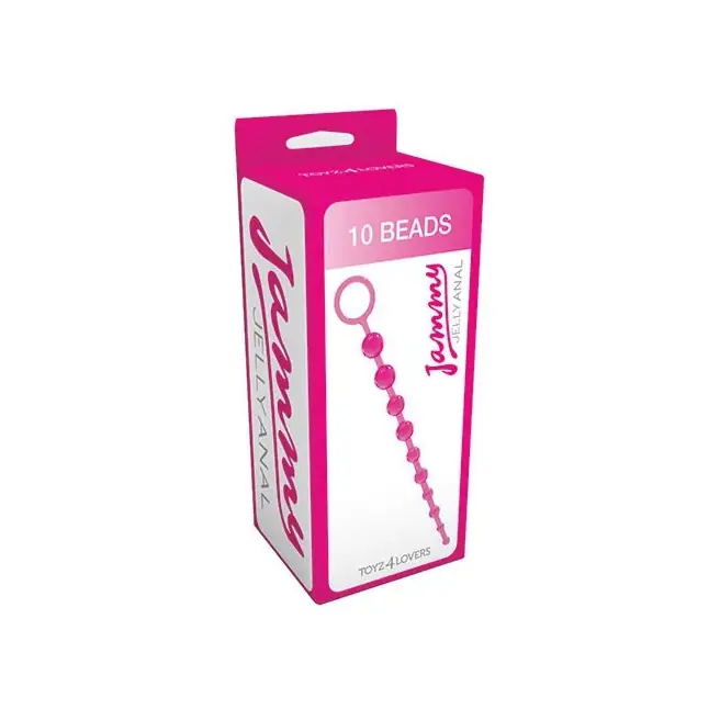 Розовая анальная цепочка с 10 шариками JAMMY JELLY ANAL 10 BEADS - 32 см - Jammy Jelly Anal. Фотография 2.