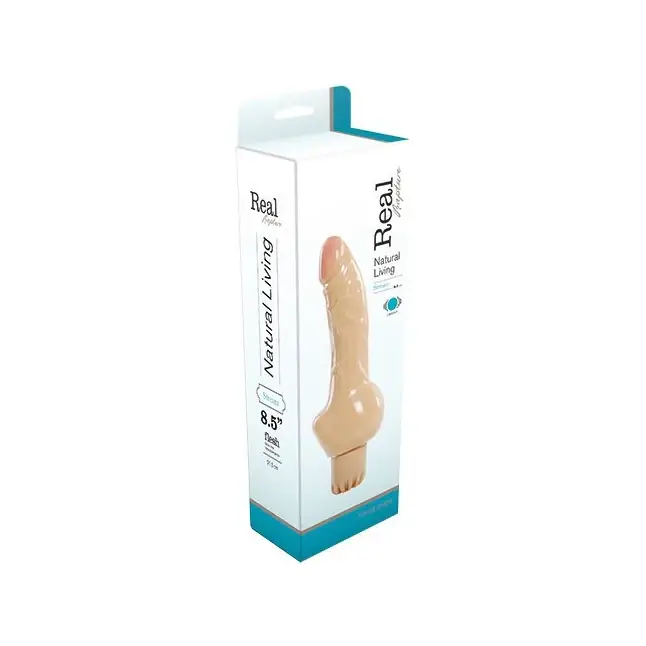 Телесный вибратор с широким основанием REALISTIC VIBRATOR REAL RAPTURE STREAM - 21,5 см - Real Rapture. Фотография 2.