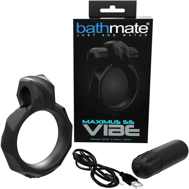 Черное эрекционное виброкольцо Maximus 55 Vibe - Эрекционные кольца. Фотография 6.