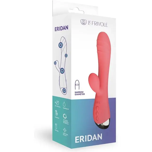 Коралловый вибратор-кролик Eridan - 21 см - Solar collection. Фотография 2.
