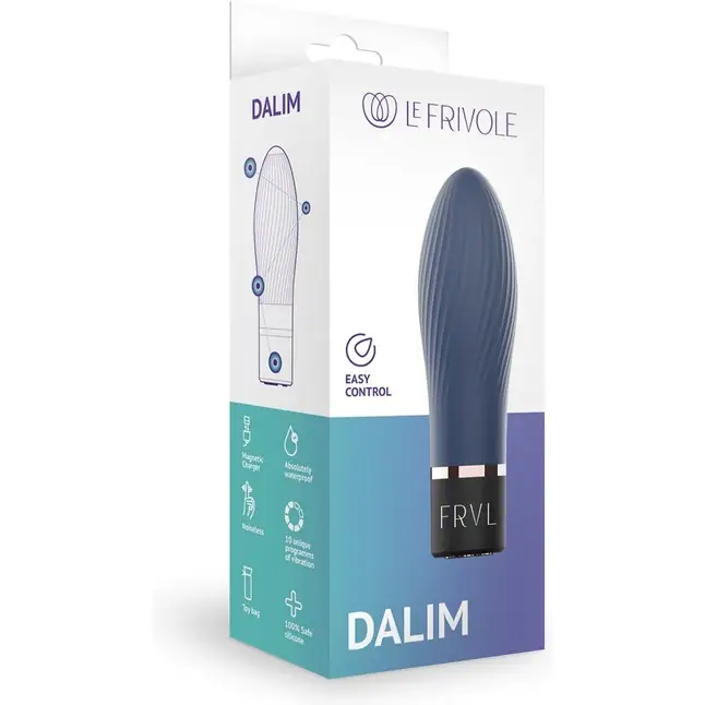 Темно-синий мини-вибратор Dalim - 10 см - Solar collection. Фотография 2.