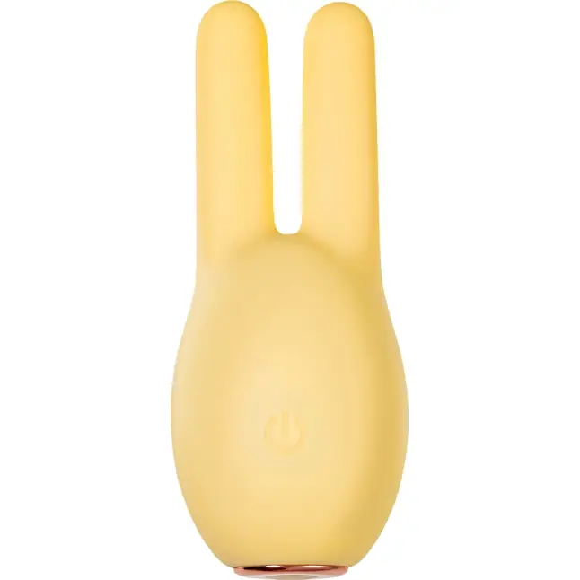 Желтый клиторальный стимулятор с ушками Mr. Bunny. Фотография 4.
