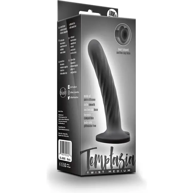 Черный анальный фаллоимитатор Twist Medium - 14 см - Temptasia. Фотография 2.