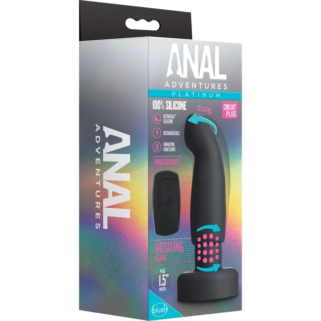 Черный анальный вибратор Circuit Plug - 14,6 см - Anal Adventures Platinum. Фотография 5.
