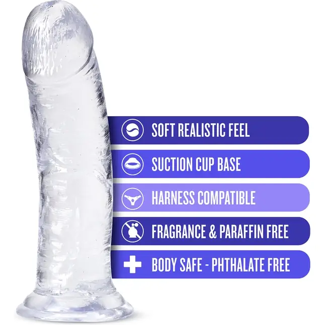 Прозрачный фаллоимитатор-реалистик Roar n Ride - 20,3 см - B Yours Plus. Фотография 4.