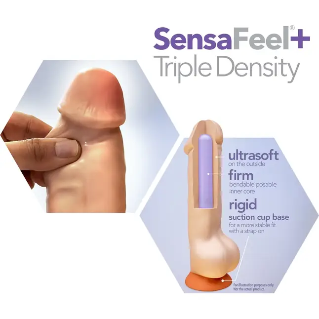 Телесный фаллоимитатор-реалистик 9 Inch Thick Posable Dildo With Balls - 22,8 см - Dr. Skin Plus. Фотография 4.