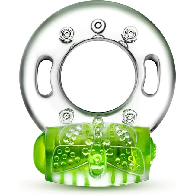 Зеленое эрекционное виброкольцо Arouser Vibrating C-Ring - Play With Me. Фотография 2.