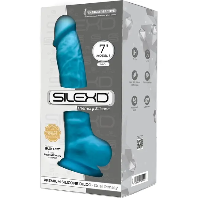 Голубой фаллоимитатор SILEXD Model 1 7’’ - 17,6 см - SILEXD. Фотография 2.