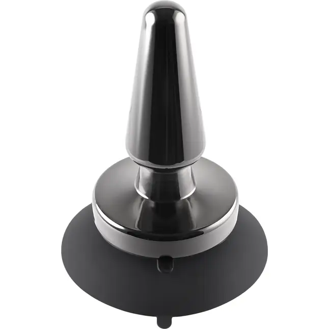 Черная анальная вибропробка Beginner Metal Plug - 11,2 см. Фотография 5.