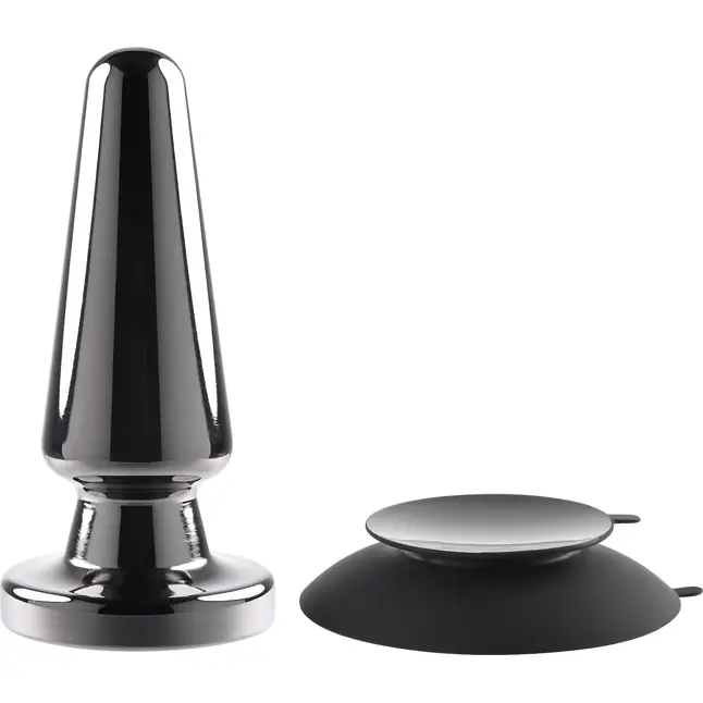 Черная анальная вибропробка Advanced Metal Plug - 13,8 см. Фотография 3.