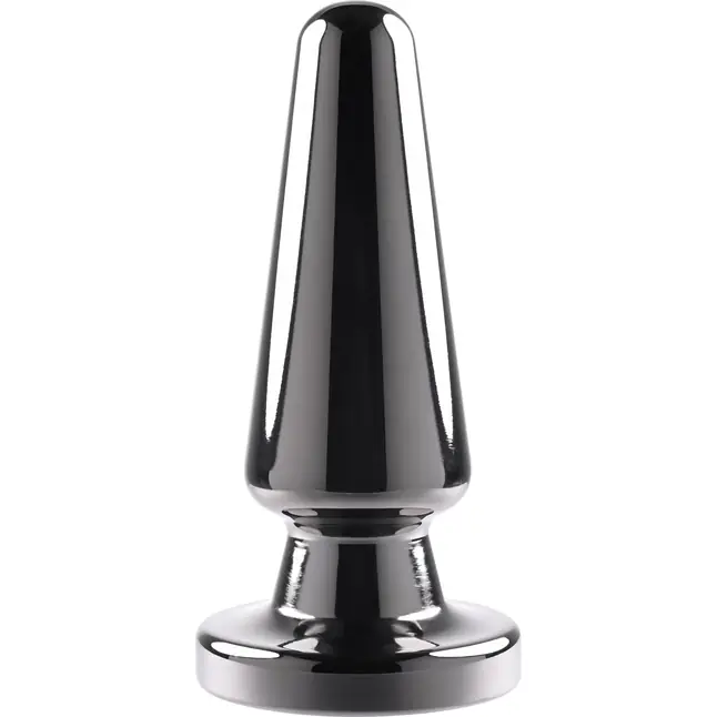 Черная анальная вибропробка Advanced Metal Plug - 13,8 см. Фотография 4.