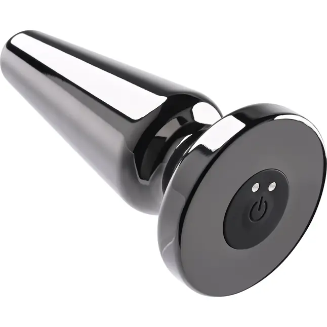 Черная анальная вибропробка Advanced Metal Plug - 13,8 см. Фотография 5.
