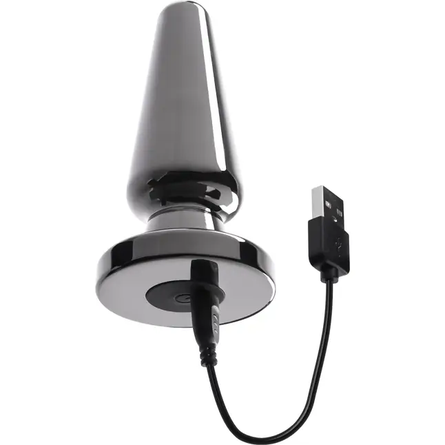 Черная анальная вибропробка Advanced Metal Plug - 13,8 см. Фотография 7.
