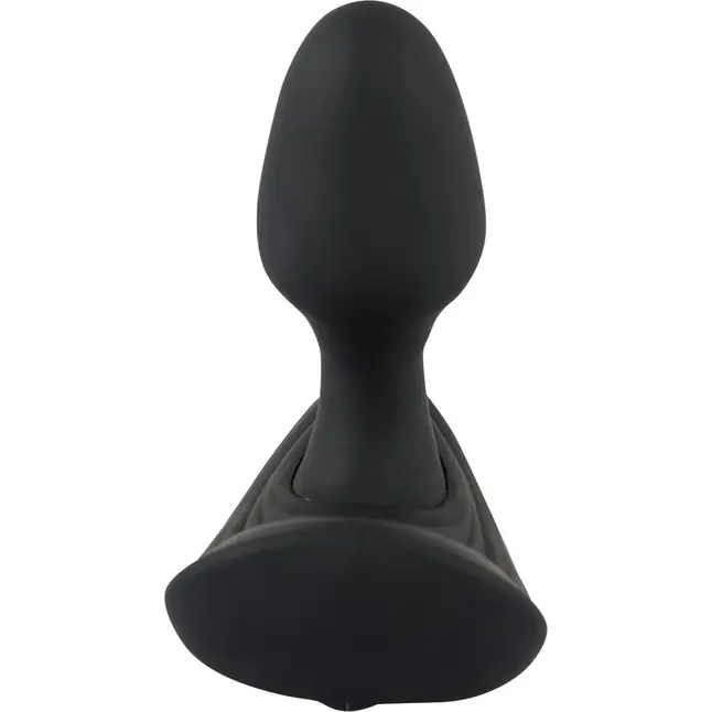 Черный вибростимулятор простаты Butt Plug с функцией расширения - 10,7 см. Фотография 7.