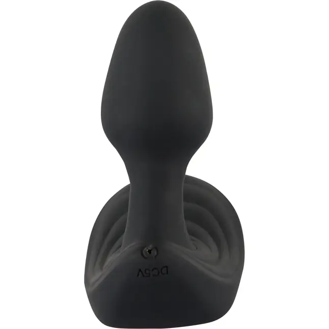 Черный вибростимулятор простаты Butt Plug с функцией расширения - 10,7 см. Фотография 8.