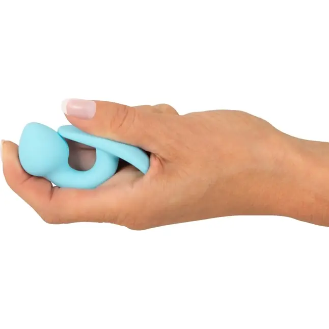 Голубая анальная втулка Mini Butt Plug - 7,1 см. Фотография 4.