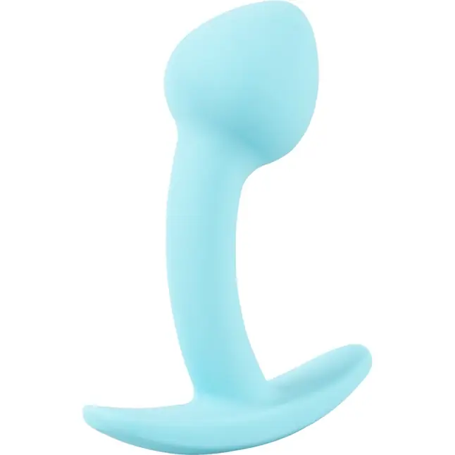 Голубая анальная втулка Mini Butt Plug - 7,1 см. Фотография 6.