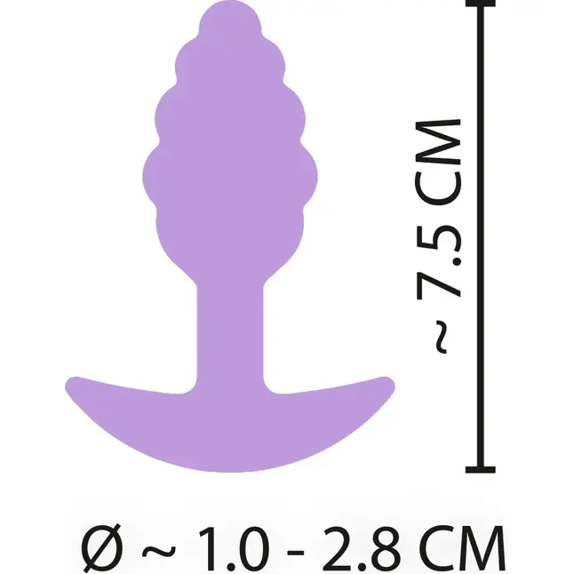 Фиолетовая анальная втулка Mini Butt Plug - 7,5 см. Фотография 4.