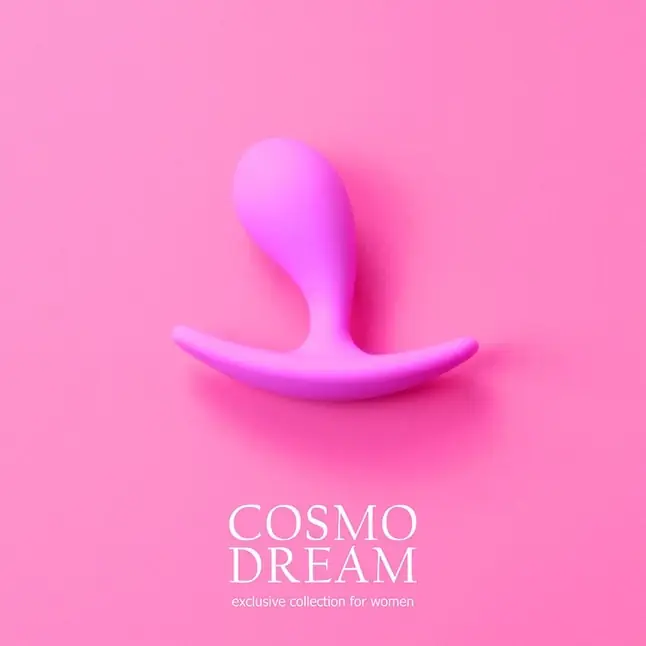 Розовая анальная втулка с ограничителем - 5,5 см - COSMO DREAM. Фотография 6.