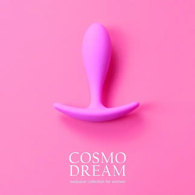 Розовая каплевидная анальная втулка с ограничителем - 7,4 см - COSMO DREAM. Фотография 6.