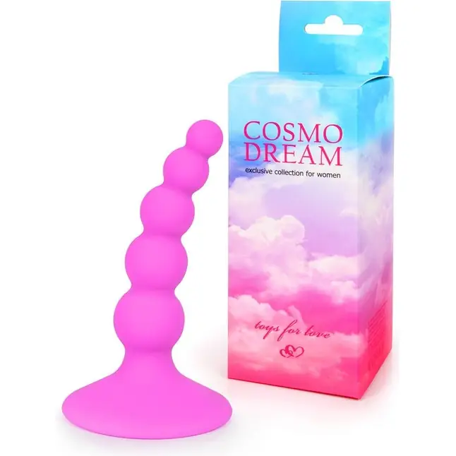 Розовая анальная втулка-елочка - 9,5 см - COSMO DREAM. Фотография 2.