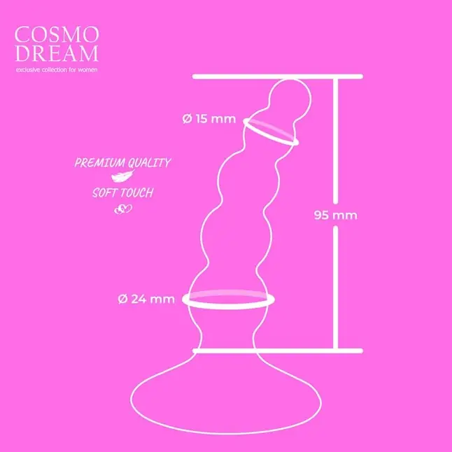 Розовая анальная втулка-елочка - 9,5 см - COSMO DREAM. Фотография 4.
