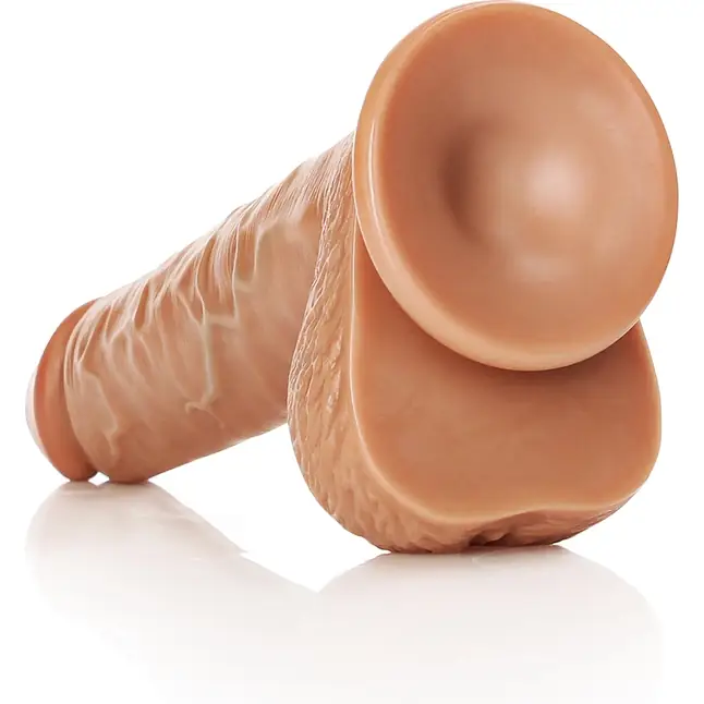 Телесный фаллоимитатор Straight Realistic Dildo Balls Suction Cup 9 - 25 см - RealRock. Фотография 4.