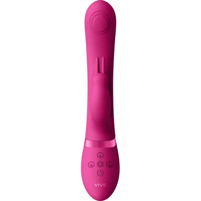 Розовый вибромассажер May Pulse-Wave C-spot G-Spot Rabbit - 22 см - Vive. Фотография 4.