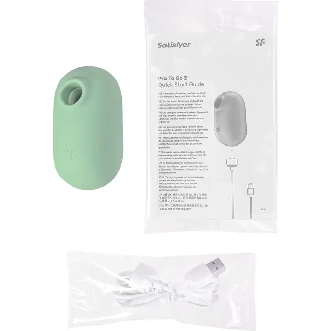 Мятный вакуумный вибростимулятор клитора Satisfyer Pro To Go 2. Фотография 11.