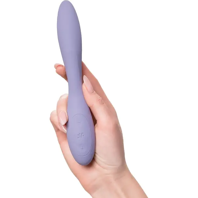 Сиреневый гибкий вибратор Satisfyer G-Spot Flex 2 - 19,5 см. Фотография 4.