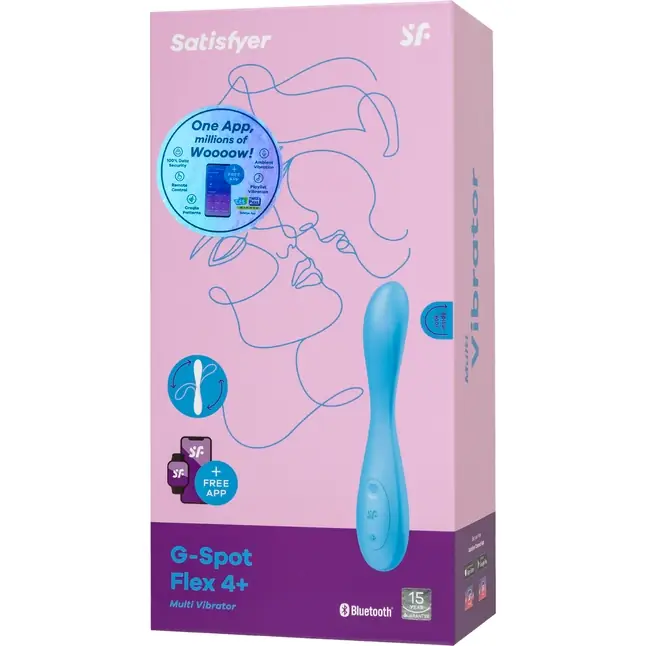 Голубой гибкий вибромассажер Satisfyer G-Spot Flex 4 - 19 см. Фотография 2.