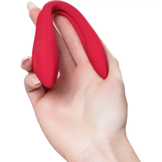 Красный многофункциональный вибратор для пар Satisfyer Elastic Joy. Фотография 4.