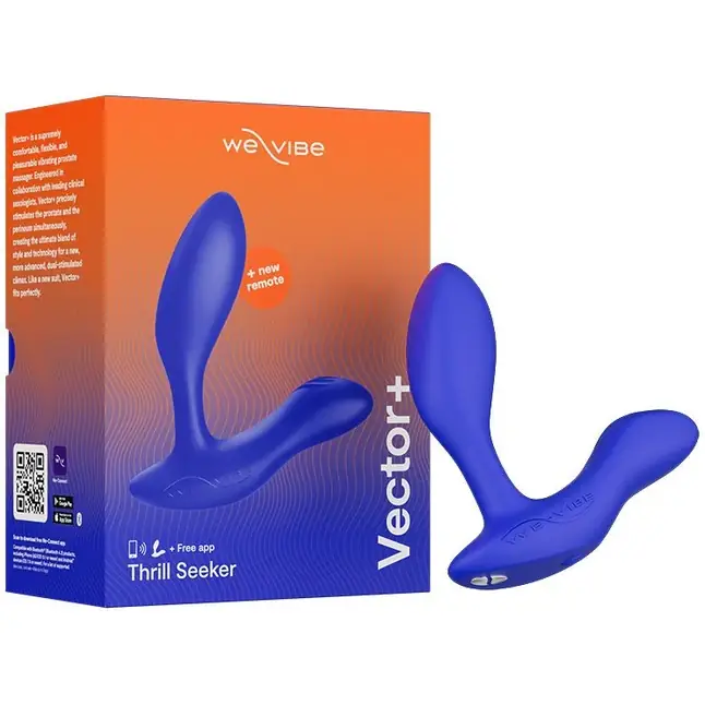 Синий анальный вибратор We-Vibe Vector. Фотография 3.