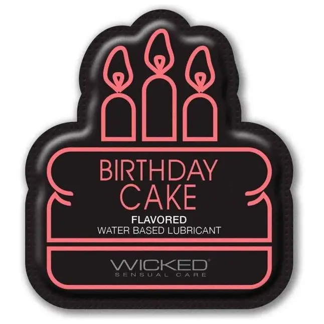 Лубрикант на водной основе со вкусом торта с кремом Wicked Aqua Birthday cake - 3 мл