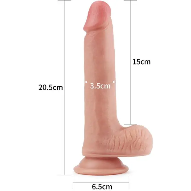 Телесный фаллоимитатор 8 Dual-Layered Silicone Nature Cock - 20,5 см. Фотография 4.
