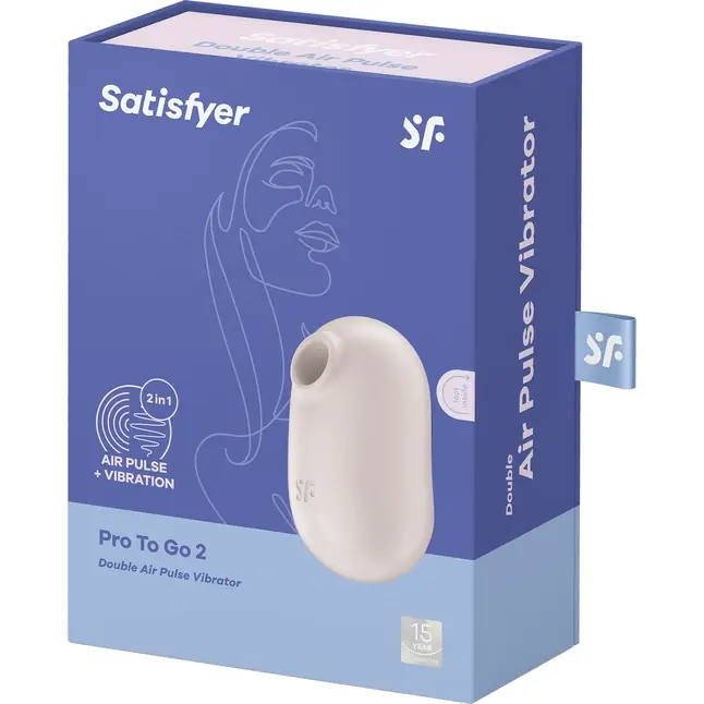 Бежевый вакуумный вибростимулятор клитора Satisfyer Pro To Go 2. Фотография 2.