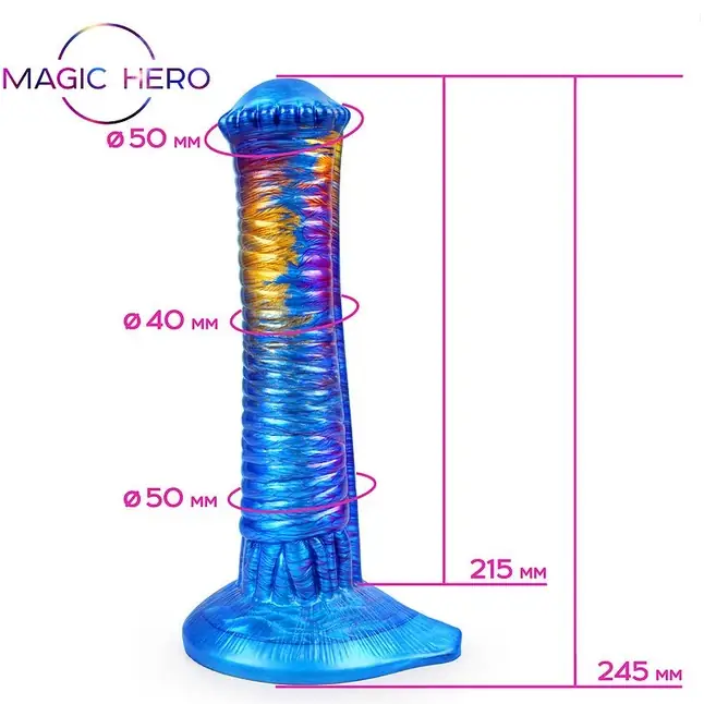 Фантазийный фаллоимитатор на присоске - 24,5 см - MAGIC HERO. Фотография 5.