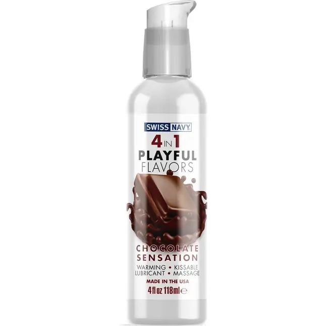Массажный гель 4-в-1 Chocolate Sensation с ароматом шоколада - 118 мл - 4-in-1 Playful Flavors