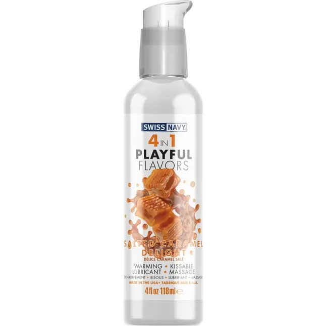 Массажный гель 4-в-1 Salted Caramel Delight с ароматом солёной карамели - 118 мл - 4-in-1 Playful Flavors