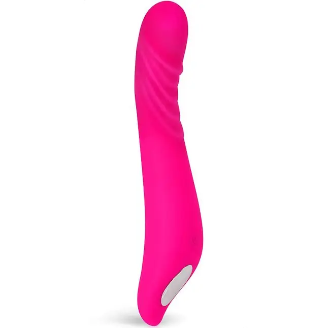 Розовый изогнутый вибромассажёр из силикона для G-стимуляции - 21,3 см - COSMO ORGASM