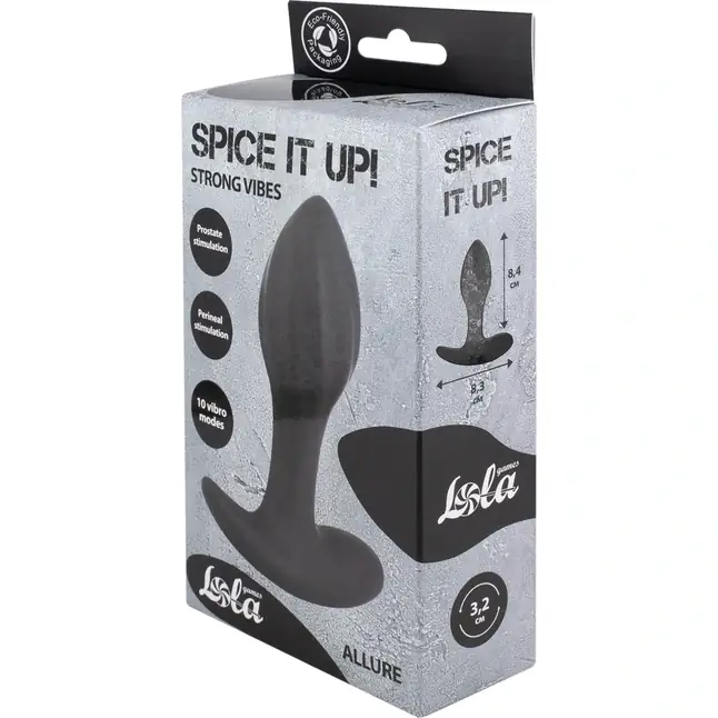Черная перезаряжаемая анальная вибропробка Allure - 10,3 см - Spice It Up. Фотография 5.