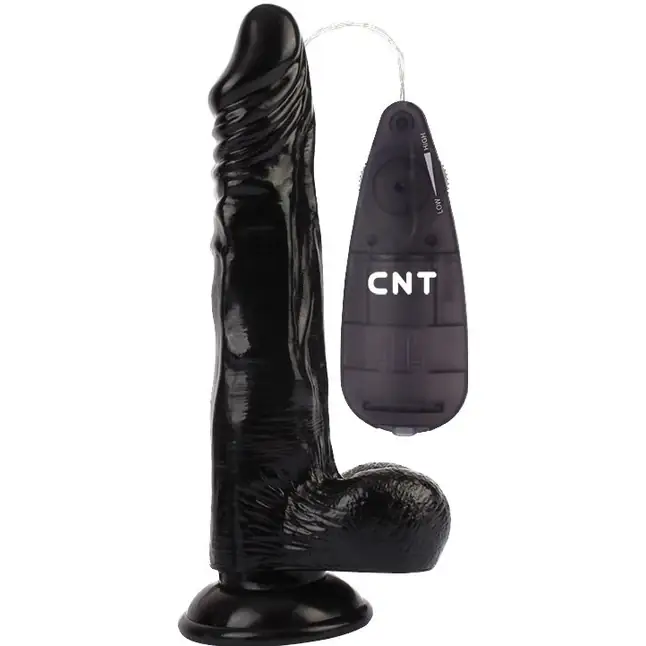 Черный вибратор-реалистик 8.5 Vibrating Beginner Dildo - 21,5 см