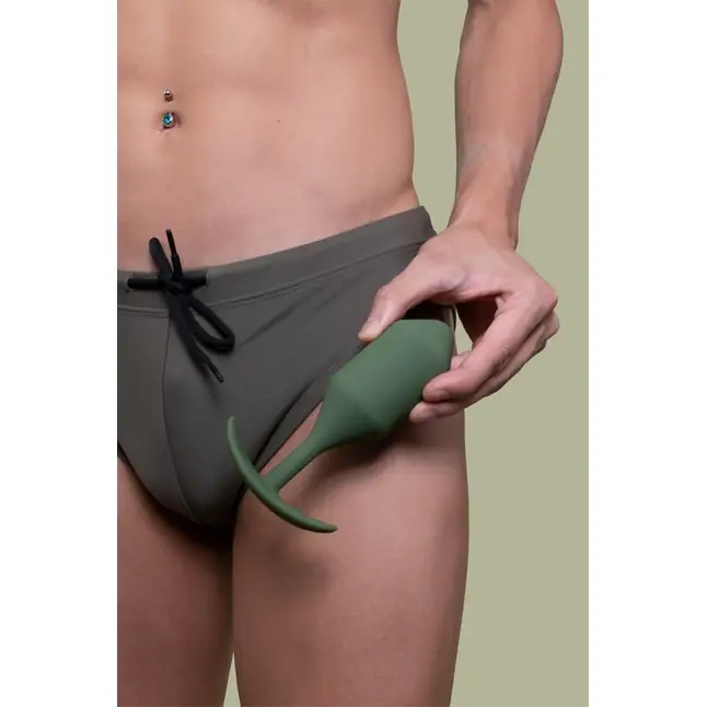 Пробка цвета хаки для ношения B-vibe Snug Plug 4 - 14 см. Фотография 7.