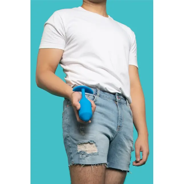 Синяя пробка для ношения B-vibe Snug Plug 5 - 14 см. Фотография 7.