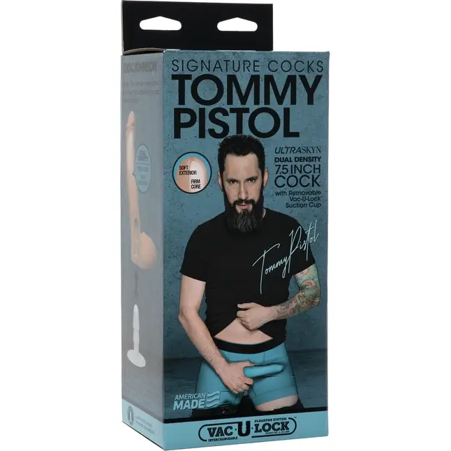 Телесный фаллоимитатор Tommy Pistol со съемной присоской - 19,7 см - Signature Cocks. Фотография 3.